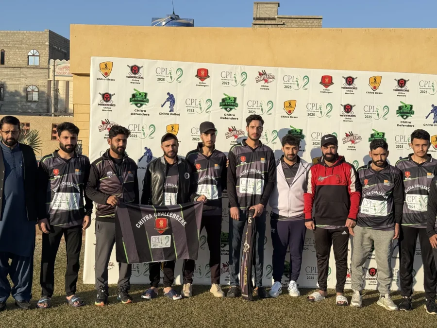 CPL team line-up in front of the sponsor wall